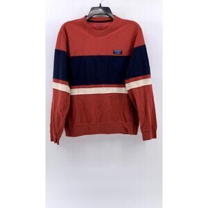 L.L. Bean Men's Red Striped Traditional Fit Sweatshirt SZ S